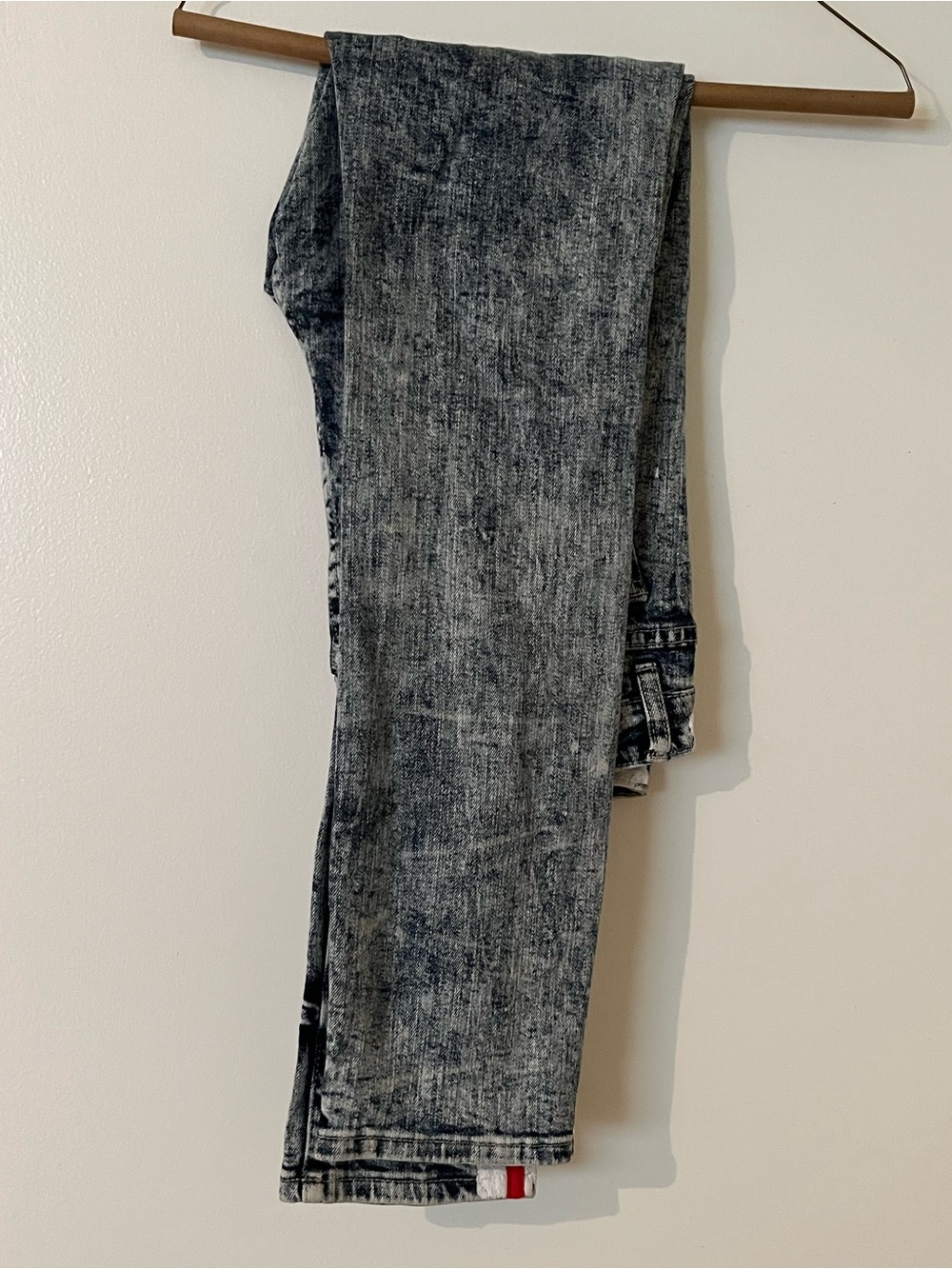 Forever 21 Acid-Wash Black Straight Leg Jeans